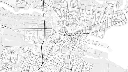 Fototapeta premium Horsens City Map. Minimalist black and white line art poster for printing, wallpaper, wall art, and map resources for home and office decor