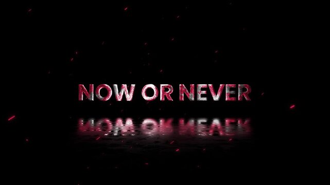 Now Or Never Rusty Metal Text Animation 4K High Urgency Call to Action Visual for Final Chance Marketing and Instant Conversion