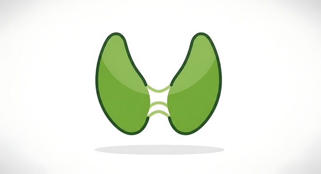 Thyroid gland anatomy medical illustration.