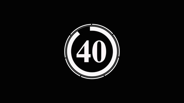 A 45-second timer counts down in white numbers on a black background, featuring a circular loading bar indicating time elapsed in a loopable animation