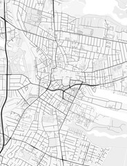 Fototapeta premium Horsens City Map. Minimalist black and white line art poster for printing, wallpaper, wall art, and map resources for home and office decor