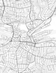 Obraz premium Kolding City Map. Minimalist black and white line art poster for printing, wallpaper, wall art, and map resources for home and office decor