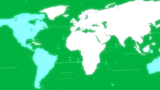 Vertical video: On start stylized map glowing cyan bars sliding left dots fading showing motion