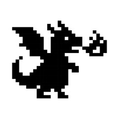 Obraz premium Classic Retro Pixel Dragon Sprite