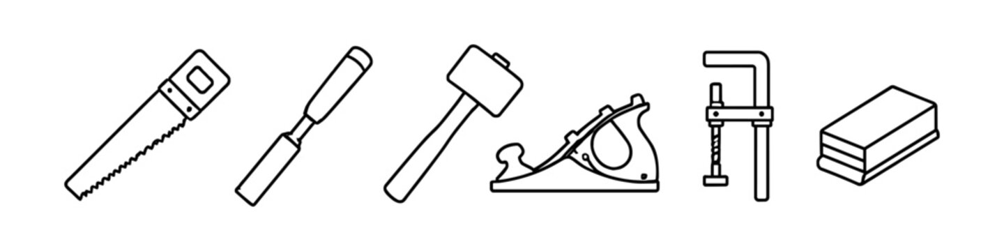 Collection of essential woodworking tools for carpentry and crafting projects
