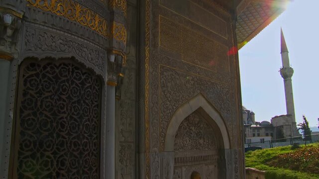 Ornate Marble Fountain and Sebil with Exquisite Carvings and Iron Grills in Azapkapi