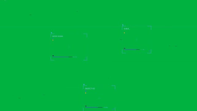 HUD panels spawning and clustering after selection pulse, annotating targets on transparent field