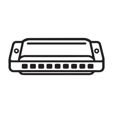 Harmonica outline icon vector
