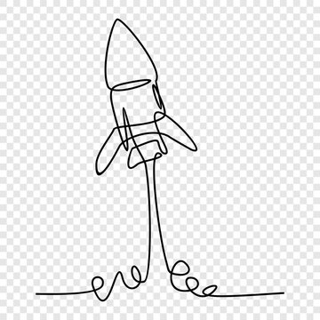 Single Line rocket illustration