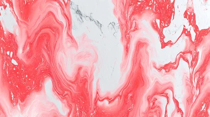 Gordijnen Abstracte kunst A vibrant abstract art piece featuring swirling pink and white colors  © AA