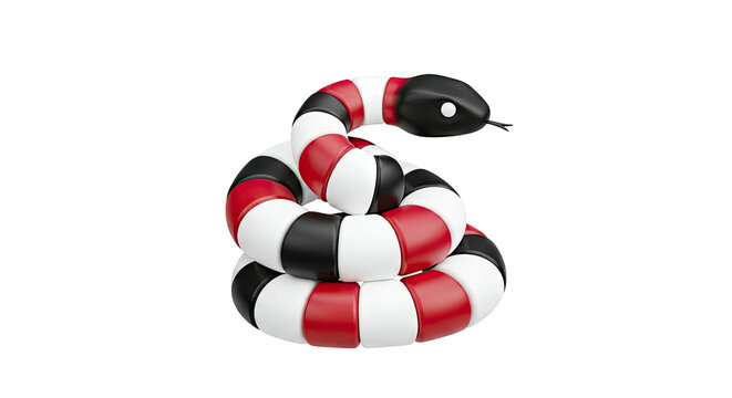 3D Cartoon Coral Snake