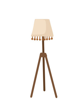 modern standing lamp stylish bohemian home decor illustration
