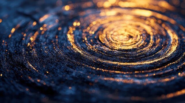 Spiral design close up on surface detailed view showcasing intricate spiral pattern etched onto a textured surface focus on form and texture