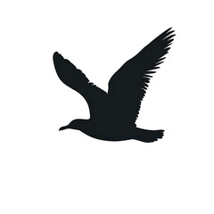 Obraz premium Graceful Seagull Silhouette Vector Illustration