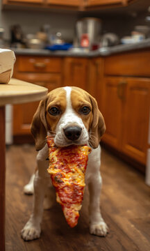 Mischievous Dog Stealing Food