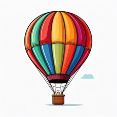 Fototapeta premium Colorful hot air balloon with striped canopy