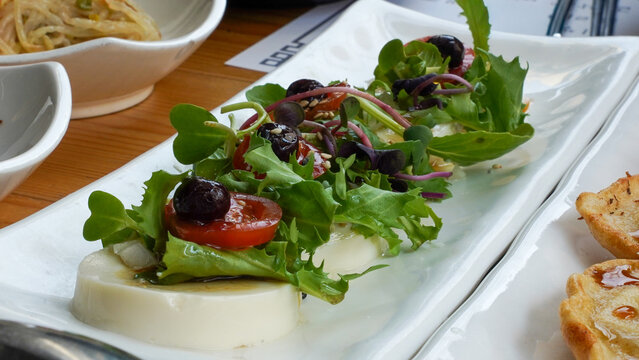 샐러드, 먹을것, 야채, 식사, 건강한, 상추, 신선, 요리, 맛있는, 치즈, 미식가, 점심, 두부