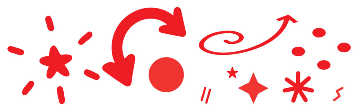 Abstract red arrows and shapes a dynamic visual composition