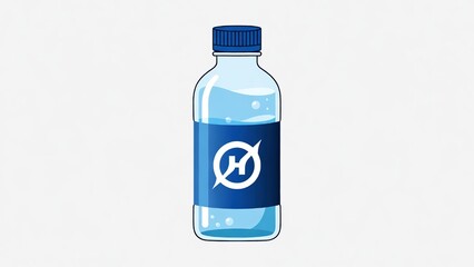 Obraz premium Full plastic water bottle with blue cap isolated on white