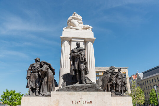 Tisza Istvan statue monument dedicated to former Prime Minister of Hungary in Budapest, Hungary