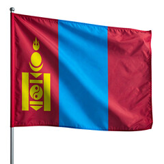 Naklejka premium Flag of Mongolia Isolated on transparent or white background