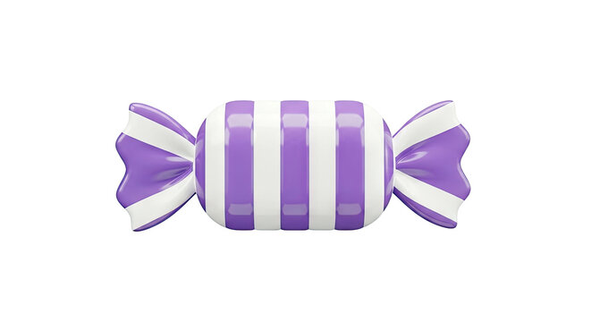 Purple and White Striped Wrapped Candy