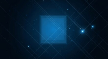 Obraz premium Abstract blue digital art with central rectangular glow