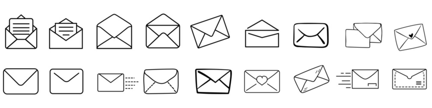 Mail icon vector set. email illustration sign collection. Envelope symbol. Mails web icons set.