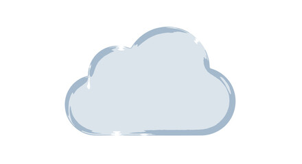 Obraz premium Cloud icon with brush stroke effect, weather symbol