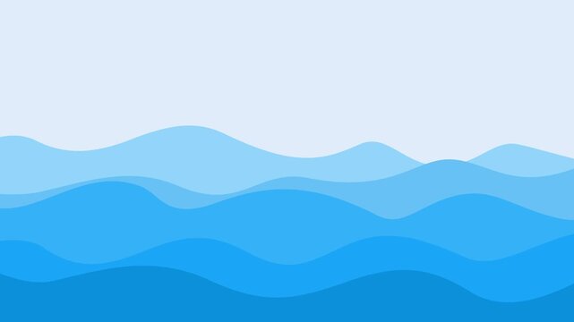 minimalist design background of moving layers of waves on the shore