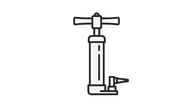 Manual Air Pump for Inflating Balls and Tires, Isolated Vector Illustration