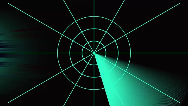 Rad and white radar screen scanning. Digital searching system radar searching security concept 4k animation icon.