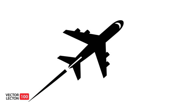 Airplane Takes Off In Sky.