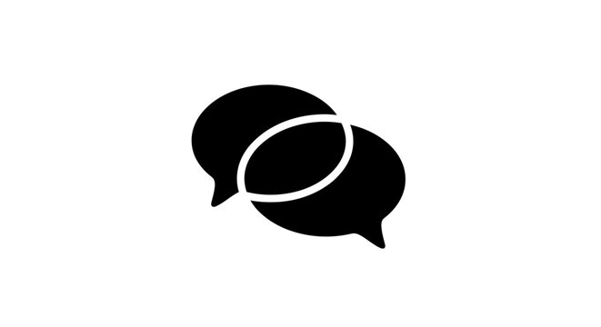 Black speech bubbles icon.