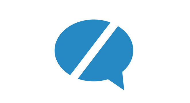 Blue No Speech Bubble Icon.