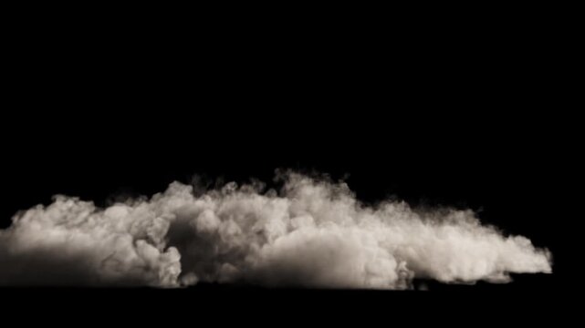 Powerful cinematic explosion VFX featuring a massive fireball blast with intense flames, thick smoke, shockwave and flying debris particles.