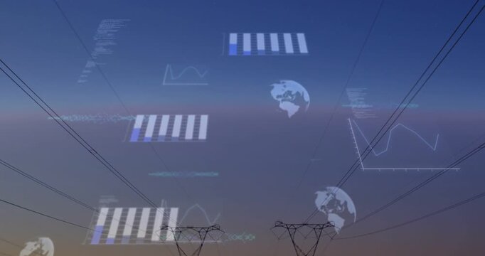 HUD fade-in initiating, pylons emerging and lines converging, data graphics visualizing energy flow