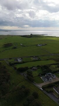 Aerial view of Classiebawn Castle on County Sligo, Ireland