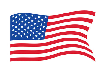 Obraz premium American flag in modern waving style vector illustration with a fresh and creative design. Dynamic stars and stripes composition, perfect for patriotic themes, national holidays, banners, posters, etc