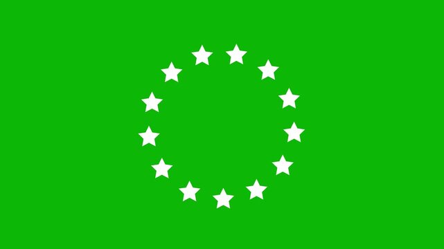 Rotating circle of stars animation video