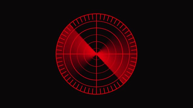 Rad radar screen scanning. Digital searching system radar searching security concept animation icon.