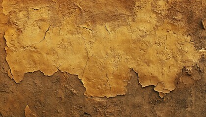 Fototapeta premium A Timeworn Texture Background Featuring Faded Gold Accents on Weathered Building Facade Surfaces