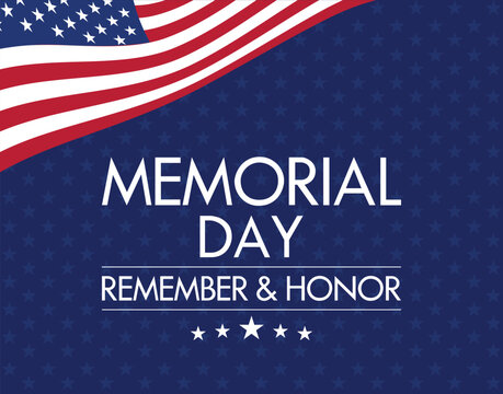 Happy Memorial Day American theme template design in vector illustration with a blue background. perfect for banners, posters, social media posts, and national remembrance events.