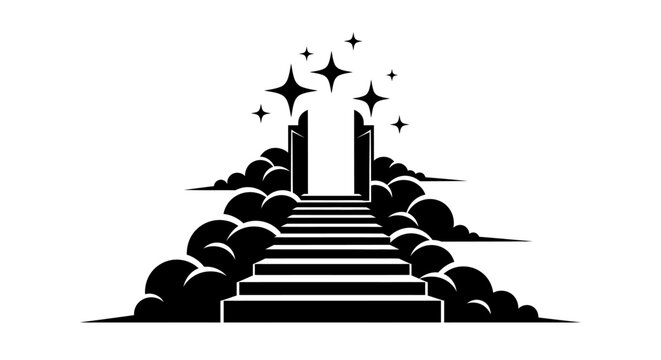Stairway to heaven with stars.