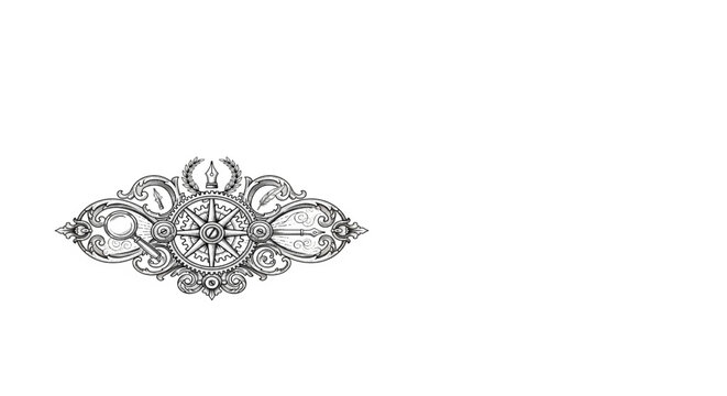 Elaborate Nautical Compass Rose Design Symbolizing Journey, Guidance, and Discovery