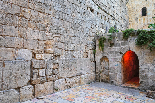  The Little Western Wall in the Old City of Jerusalem,Israel.