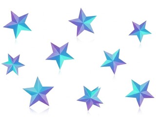 Obraz premium Colorful 3D geometric star shapes collection