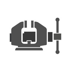 Fototapeta premium Dark gray metal bench vise icon.