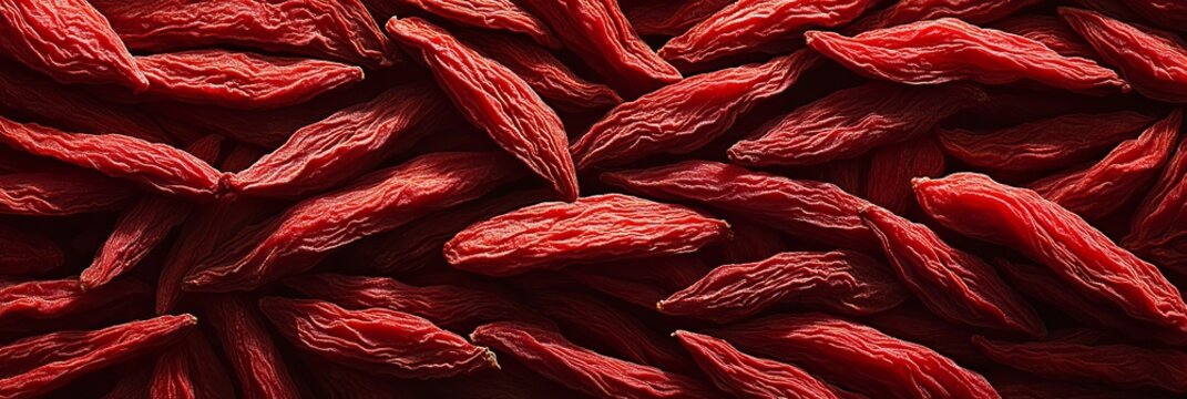 Closeup of Crimson Dried Goji Berries Displaying Nutrient Rich Texture and Vivid Color in a Bowl