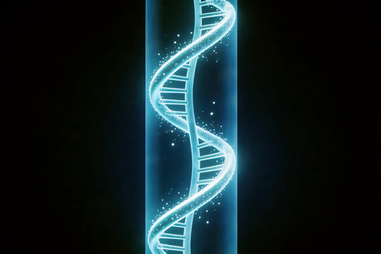 DNA Double Helix Structure Illustration on Black Background